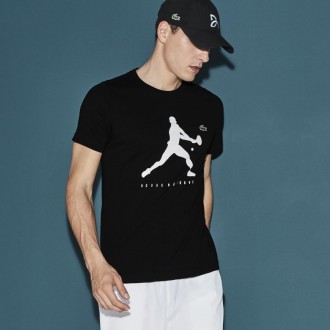 T-shirt Lacoste tennis noir